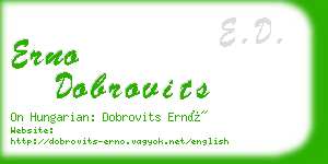 erno dobrovits business card